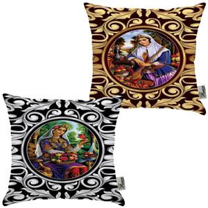 کوسن جفتی مخمل رنس مدل S22-10150-151 سایز  33x33 سانتی متر