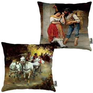 کوسن جفتی مخمل رنس مدل S22-10334-337 سایز  33x33 سانتی متر