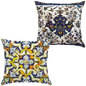 کوسن جفتی مخمل رنس مدل S22-10018-21 سایز  33x33 سانتی متر
