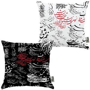 کوسن جفتی مخمل رنس مدل S22-10012-403 سایز  33x33 سانتی متر