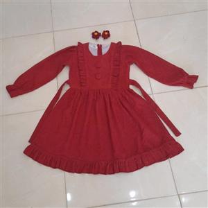 سارافون مخمل کبریتی  دخترانه