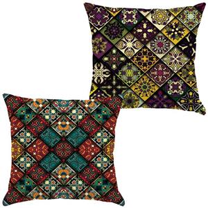 کوسن جفتی مخمل رنس مدل S22-10077-78 سایز  33x33 سانتی متر