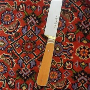 چاقو آشپزخانه جنس تیغه فولاد استیل ضد زنگ دسته کائوچو باربند برنج سایز 2 دست ساز