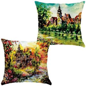 کوسن جفتی مخمل رنس مدل S21-10039-40 سایز  43x43 سانتی متر