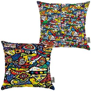 کوسن جفتی مخمل رنس مدل S21-10003-4 سایز  43x43 سانتی متر