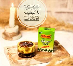 پکیج ضدلک و ضدجوش آگوستا بلک+صابون زرد چوبه