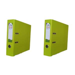 زونکن اطلس مدل  A4 لبه فلزی تیگل دار  سبز فسفری( بسته 2 عددی)