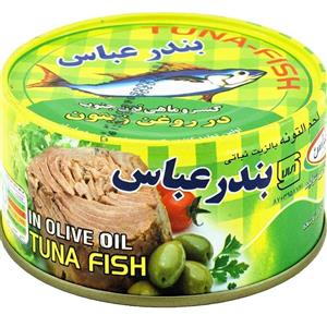 کنسرو ماهی تن در روغن زیتون بندرعباس مقدار 180 گرم بسته 24 عددی\n