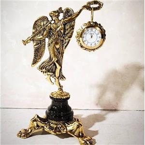 ساعت رومیزی برنزی بانو نوازنده