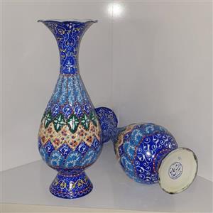 گلدان 25 سانتی میناکاری روی مس کد 2