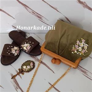 کیف دهانه چوبی دست ساز