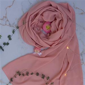 شال و روسری زنانه کرپ حریر تک رنگ صورتی ملیح