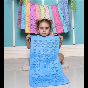 حوله دستی نانو میکروفایبر طرح عروسکی رنگی وارداتی سایز35در75
