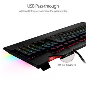 کیبورد گیمینگ ایسوس مدل ROG Strix Flare ASUS ROG Strix Flare RGB Mechanical Gaming Keyboard