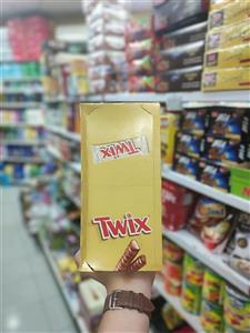 شکلات توییکس(twix)دوبل(عمده و  بسته ی 25 عددی)
