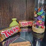 شکلات توییکس(twix)دوبل(عمده و  بسته ی 25 عددی)