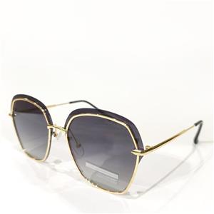 عینک زنانه فریم فلزی طلایی مشکی لایت مدل ابرو برند carolina پلاریزه UV400 