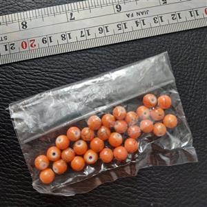 مروارید سنگی نارنجی سایز 6 بسته 30 عددی