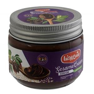 کرم ارده شکلاتی شیررضا 200 گرم شیشه ای