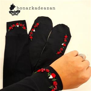 جوراب و ساق دست پنج گل  قرمز