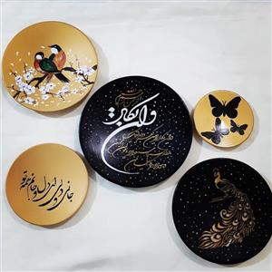 دیوارکوب سفالی ست مشکی وطلایی وان یکاد