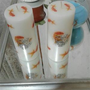 شمع استوانه ای طرح عید- شمع خاص- هدیه-دکوری- رومیزی- شمع - شمع دست ساز