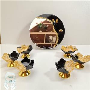 هفت‌سین رزینی مشکی و ورق طلا کار خاص و زیبا