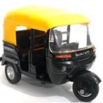ماکت موتور فلزی سه چرخ تاکسی توک توک هندی سیاه رنگ چراغدار