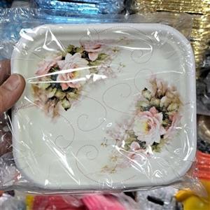 بشقاب کاغدی 20 عددی طرح گل یکبار مصرف مناسب تم تولد