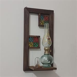 طاقچه  سنتی و شلف دیواری گره چینی چوبی دستساز بیاتانی
