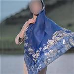 روسری نخی دوردست دوز طرح بوته جقه سایز 120 در 4 رنگ ویژه روز مادر کد 1-112