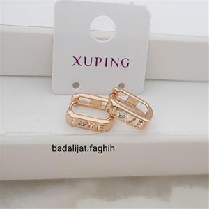 گوشواره فانتزی ژوپینگ طرح  لاو فوق العاده خاص کاملا رنگ ثابت و آبکاری طلا شده