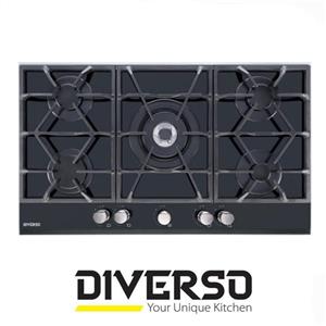اجاق گاز ایتالیایی 5 شعله شیشه ای DIVERSO مدل G 335 - پلوپز وسط - تخفیف ویژه