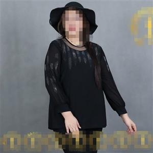 بلوز زنانه مجلسی نگین کار شده آستین بلند