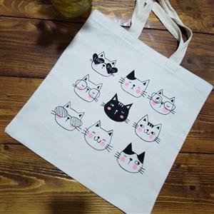 ساک پارچه ای (توت بگ)، کیسه پارچه ای نقاشی شده با دست  و رنگ ثابت