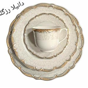 سرویس چینی پردیس نیو بن طرح دانیلا رز گلد 30 پارچه