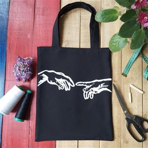 ساک دستی پارچه ای،لایه حریر دارو دولایه،طراحی شده با دست،قابل شستشو،ابعاد 35×30سانتیمتر