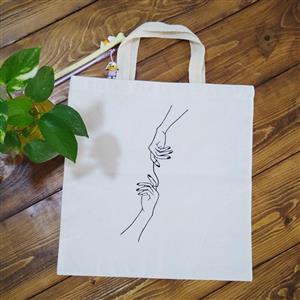 ساک پارچه ای (توت بگ)، کیسه پارچه ای نقاشی شده رنگ ثابت قابل شستشو