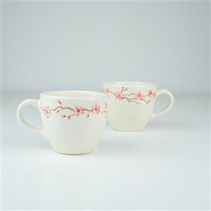 فنجان سرامیکی دسته دار از مجموعه نیلابی مناسب نوشیدنی سرد و گرم  نقاشی سده با دست