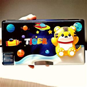 جامدادی کتابی بزرگ دوطرفه آهنربایی تراش دار عروسکی طرح ببر