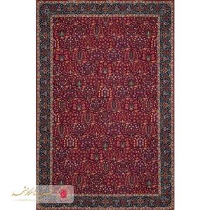 فرش شاهکار مشهد - فرش ماشینی مدل 601123 زمینه لاکی - 4متری - سایزبندی کامل