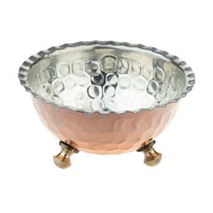 پیاله نقل خوری مسی پایه برنجی سیمین مس