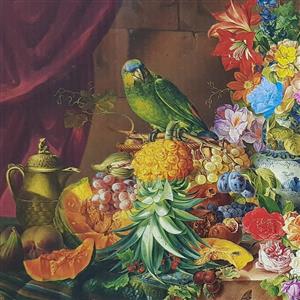 تابلو پازل 1000 تکه طرح طوطی و میز غذاخوری