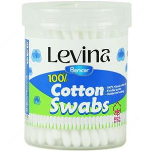 گوش پاک کن لوینا مدل cotton swabs بسته 100 عددی