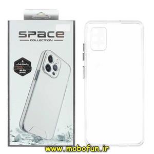 قاب گوشی Galaxy A51 سامسونگ اورجینال اسپیس Space طرح طلقی شیشه ای شفاف دکمه کرومی محافظ لنز دار کد 662