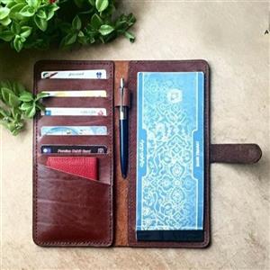 کیف دسته چک چرم طبیعی دست دوز