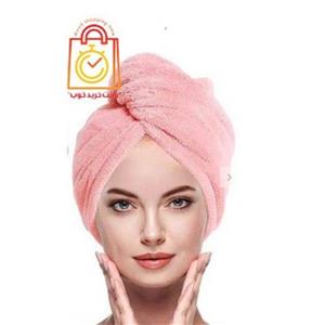 کلاه حوله  حمام پیچ  هندی مدل تدی جنس میکروفایبر دکمه دار با قابلیت آبگیری مناسب
