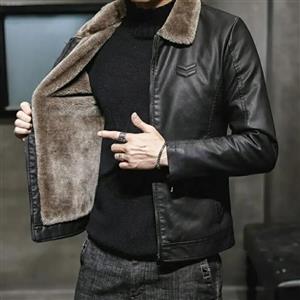 کاپشن چرم یقه خز