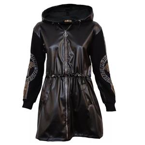 پالتو زنانه آرشیناز طرح چرم مدل نگین دار کد 551