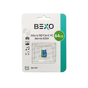 کارت حافظه micro sdxc بکسو مدل 533x کلاس 10 استانداردUHS-I U1 سرعت 80mb ظرفیت 64 گیگابایت